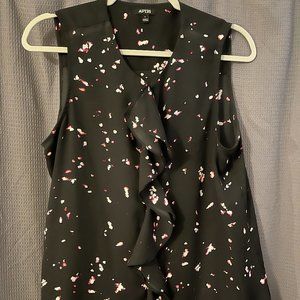Black & Floral formal shirt with front buttons.